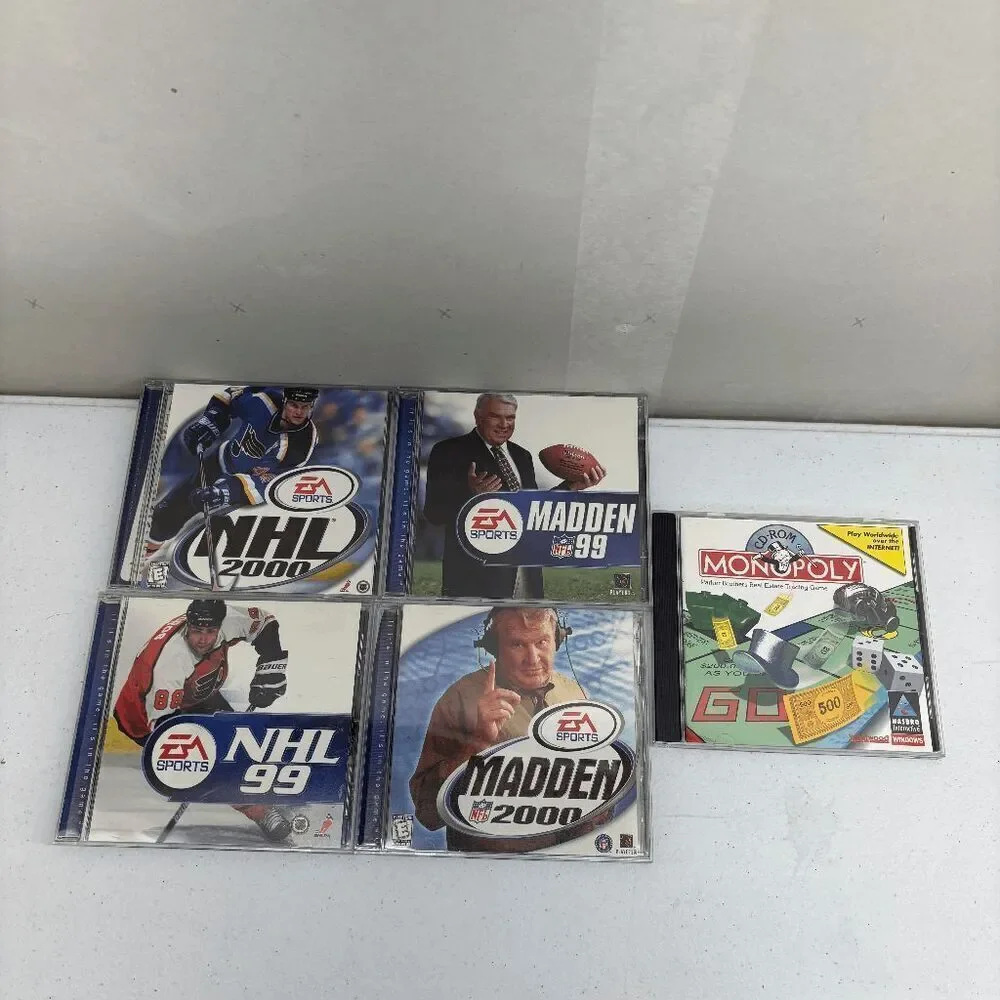 NHL 99 2000 Madden 99 2000 Monopoly 1995 Edition PC Games CD-ROM‎